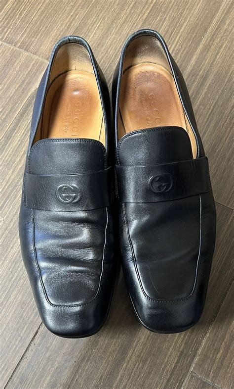 gucci mens black dress loafers